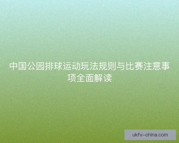 中国公园排球运动玩法规则与比赛注意事项全面解读