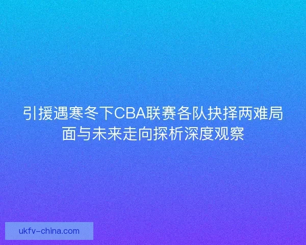 引援遇寒冬下CBA联赛各队抉择两难局面与未来走向探析深度观察